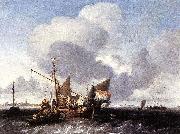 Ludolf Backhuysen Ships on the Zuiderzee before the Fort of Naarden France oil painting artist